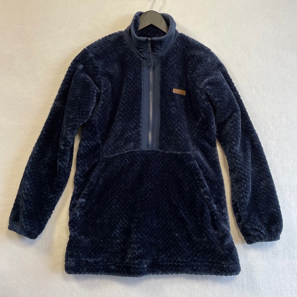 Columbia Womens Navy Blue Sherpa Fleece Half Zip Pullover Size M